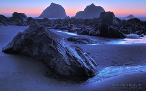 Klamath beach taken at dusk, long exposure