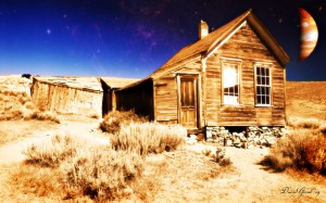 Image composite from a house of the abandonned village of Bodie in California