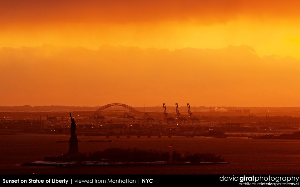 Weekly Facebook Cover Photo: A Stunning Sunset over Statue of Liberty from Manhattan, New York City
