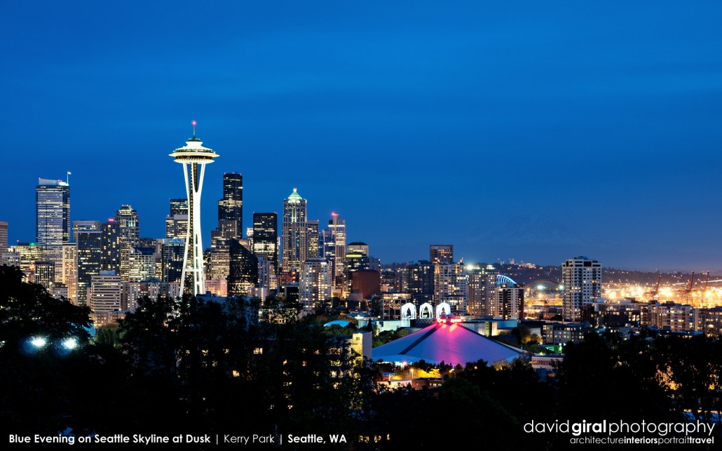 Weekly Facebook Cover Photo: Dusk on Seattle Skyline viewed from Kerry Park, Seattle, WA